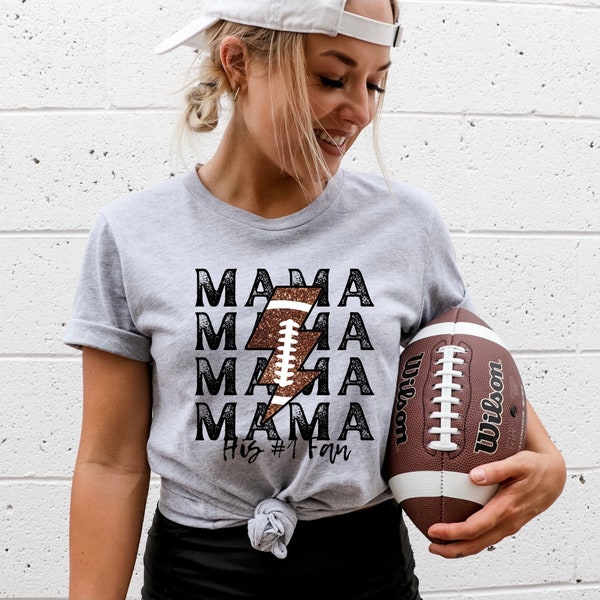 Listo para presionar DTF Direct To Film Transfer, Football Mama # 1 Fan