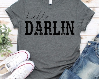 Hello Darlin Screen Print Transfer,Ready To Press