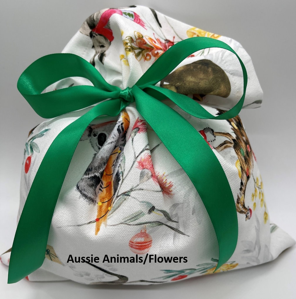 Christmas Gift Bags Xmas Gift Bags Xmas Wrapping Fabric Etsy Australia