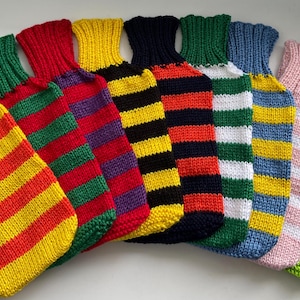 Hand knitted water bottle covers
