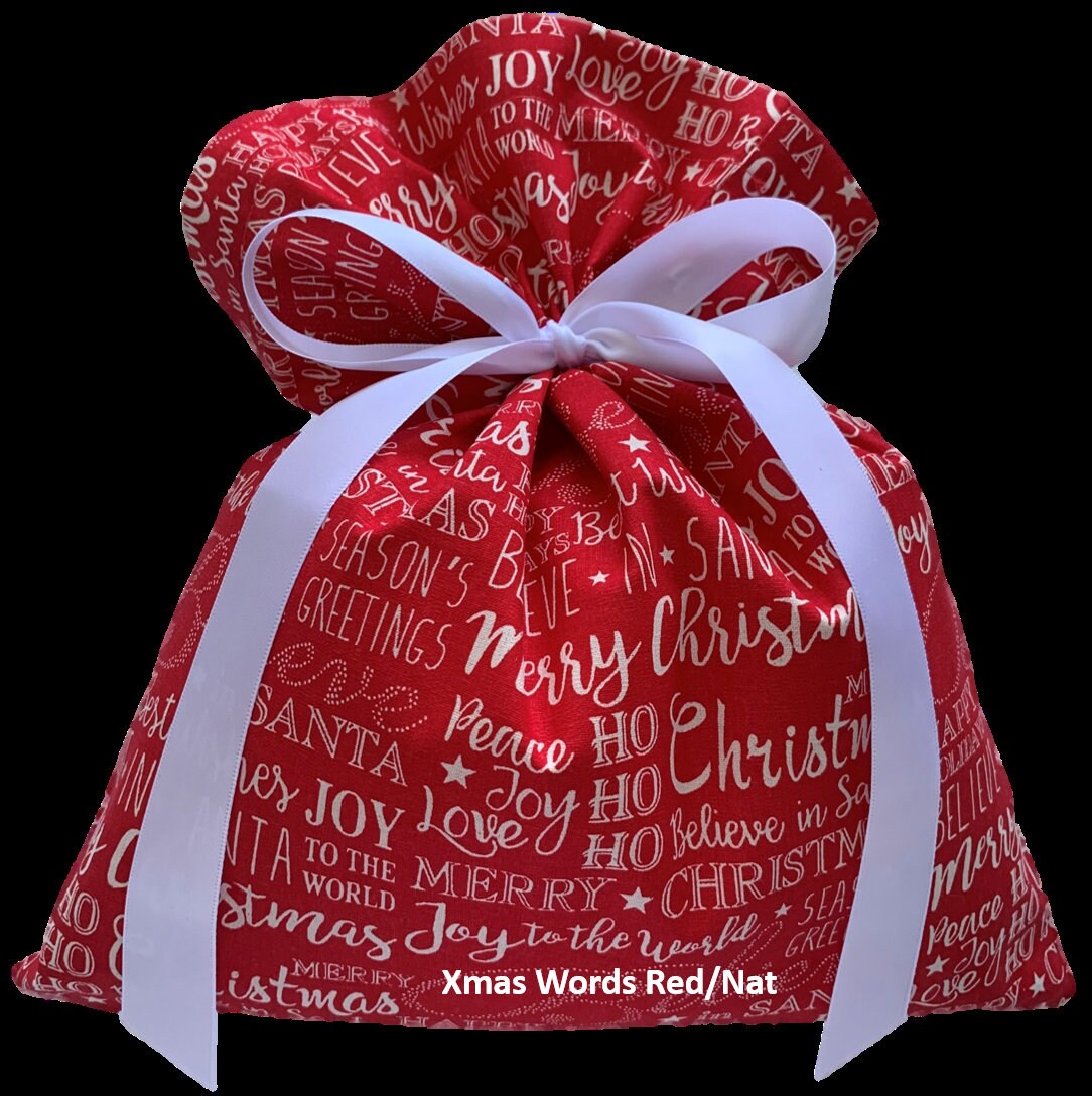 Christmas Gift Bags Xmas Gift Bags Xmas Wrapping Fabric Etsy Australia