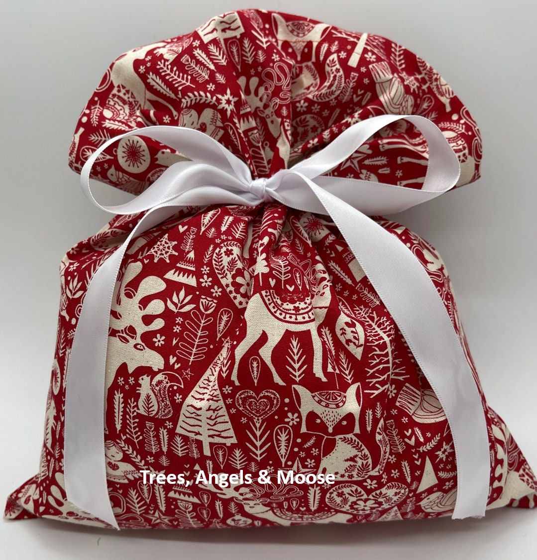 Christmas Gift Bags Xmas Gift Bags Xmas Wrapping Fabric - Etsy Australia
