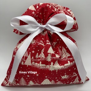 Sacchetti regalo di Natale, sacchetti regalo di Natale, confezioni natalizie, sacchetti in tessuto, sacchetti regalo in tessuto, ecologici, sacchetti regalo in tessuto riutilizzabili