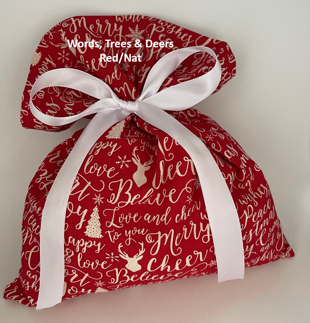 Christmas Gift Bags Xmas Gift Bags Xmas Wrapping Fabric - Etsy Australia
