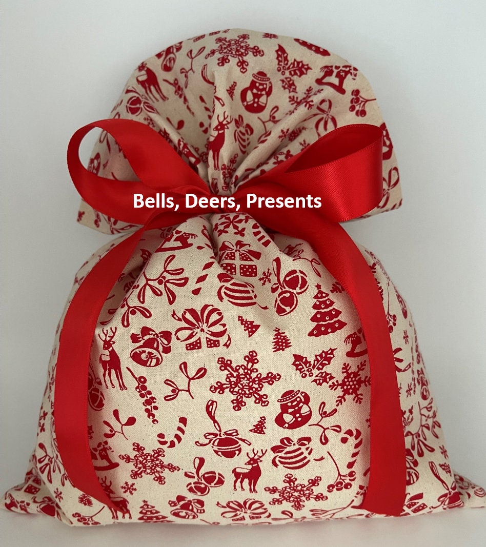 Christmas Gift Bags Xmas Gift Bags Xmas Wrapping Fabric Etsy Australia