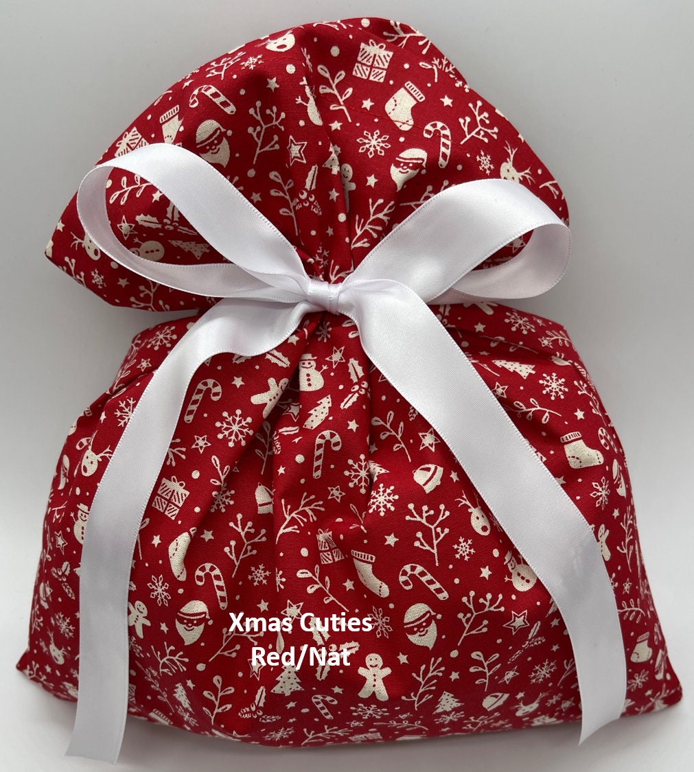 Christmas Gift Bags Xmas Gift Bags Xmas Wrapping Fabric - Etsy Australia