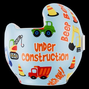 Tiny Builder: Construction-Themed Baby Helmet Decoration for cranial helmet, doc band, star helmet, for boys and girls
