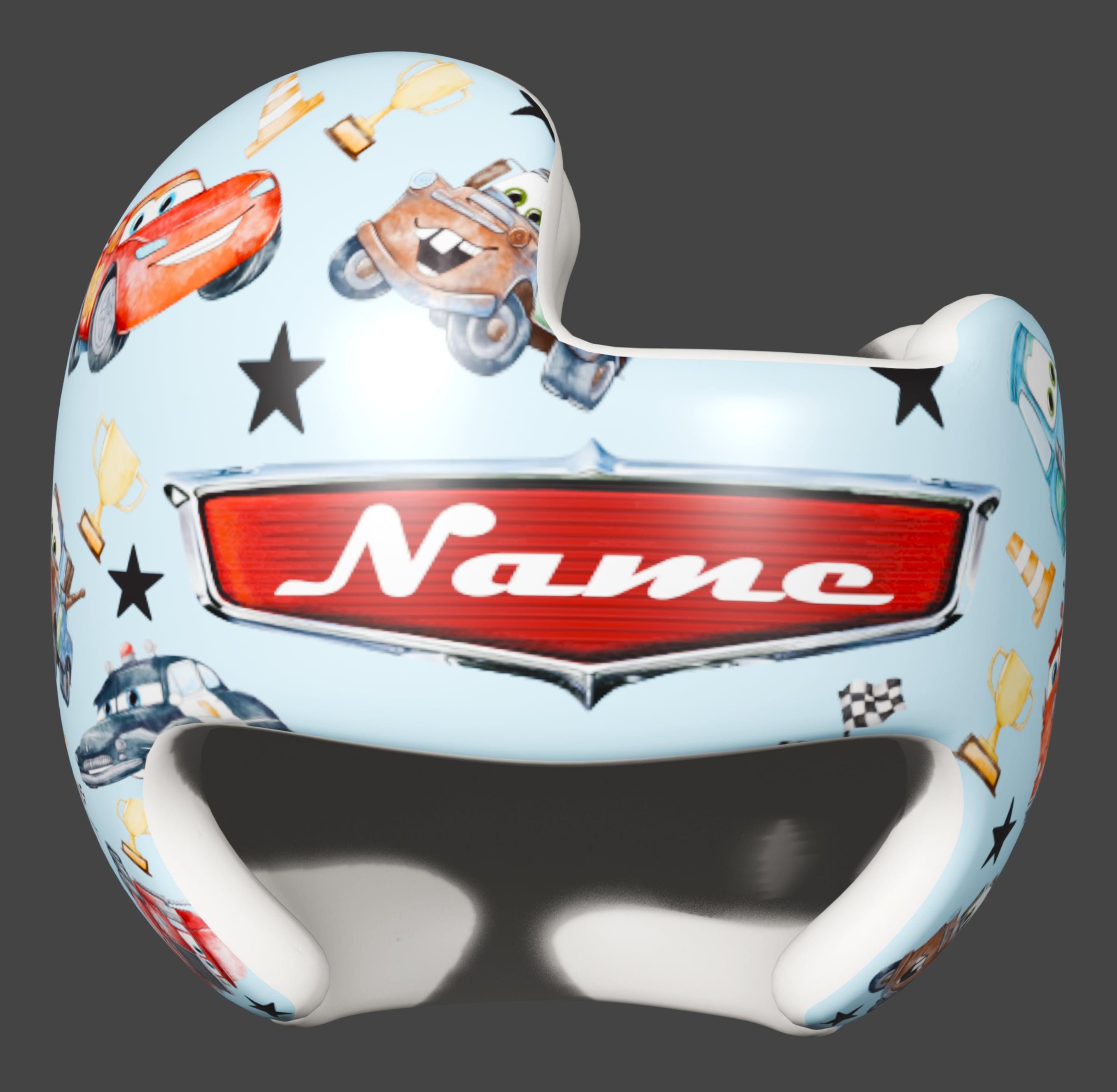 Custom Racing Car Decals – McQueen Design for Doc Band, Cranial, Star, and Hanger Helmets – Fast Shipping