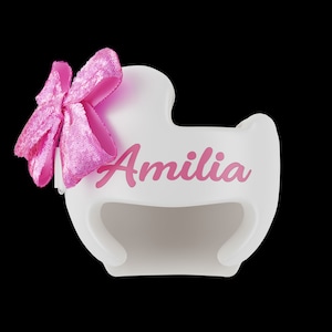 custom name with shining  bow for cranial helmet, doc band, starband, decoration, stickers