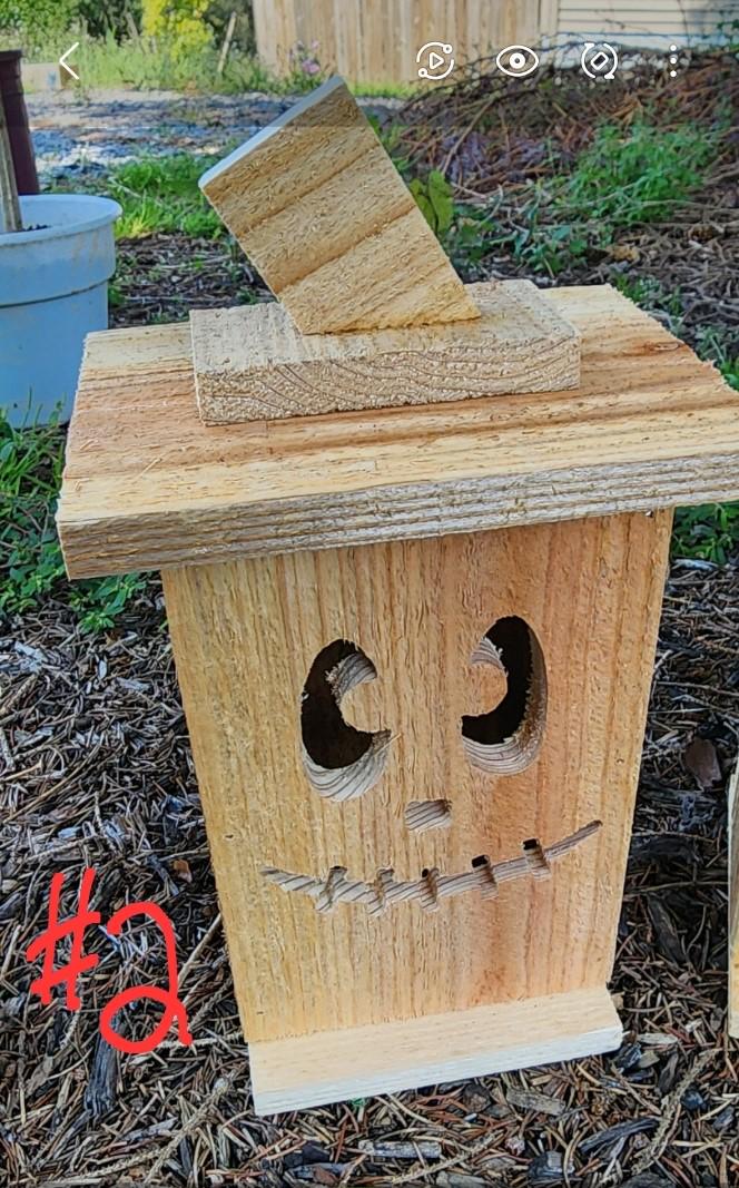 Cedar Halloween Jack O' Lantern – Rustic Wooden Lantern With LED - Etsy
