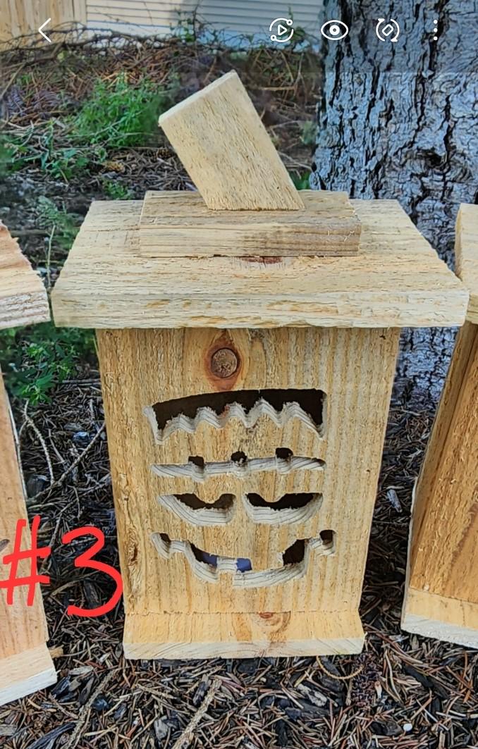Cedar Halloween Jack O' Lantern – Rustic Wooden Lantern With LED - Etsy