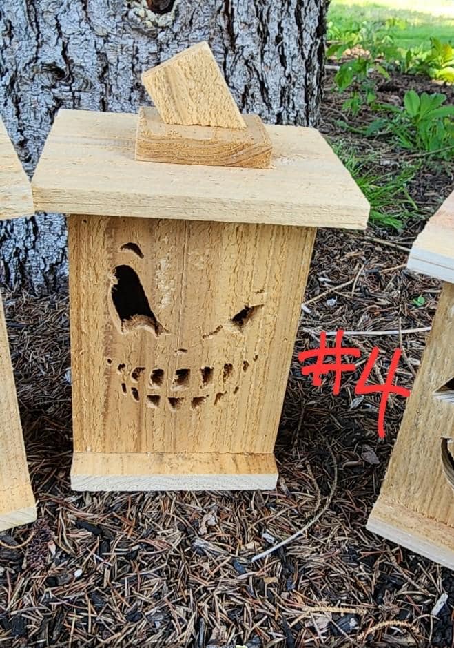 Cedar Halloween Jack O' Lantern – Rustic Wooden Lantern With LED - Etsy