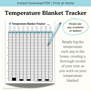 Printable Temperature Blanket Tracker for Knitting and Crochet
