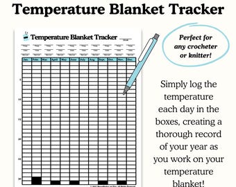 Printable Temperature Blanket Tracker for Knitting and Crochet