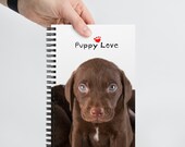Chocolate Labrador Spiral notebook,  "Puppy Love" Journal by Heather Irwin
