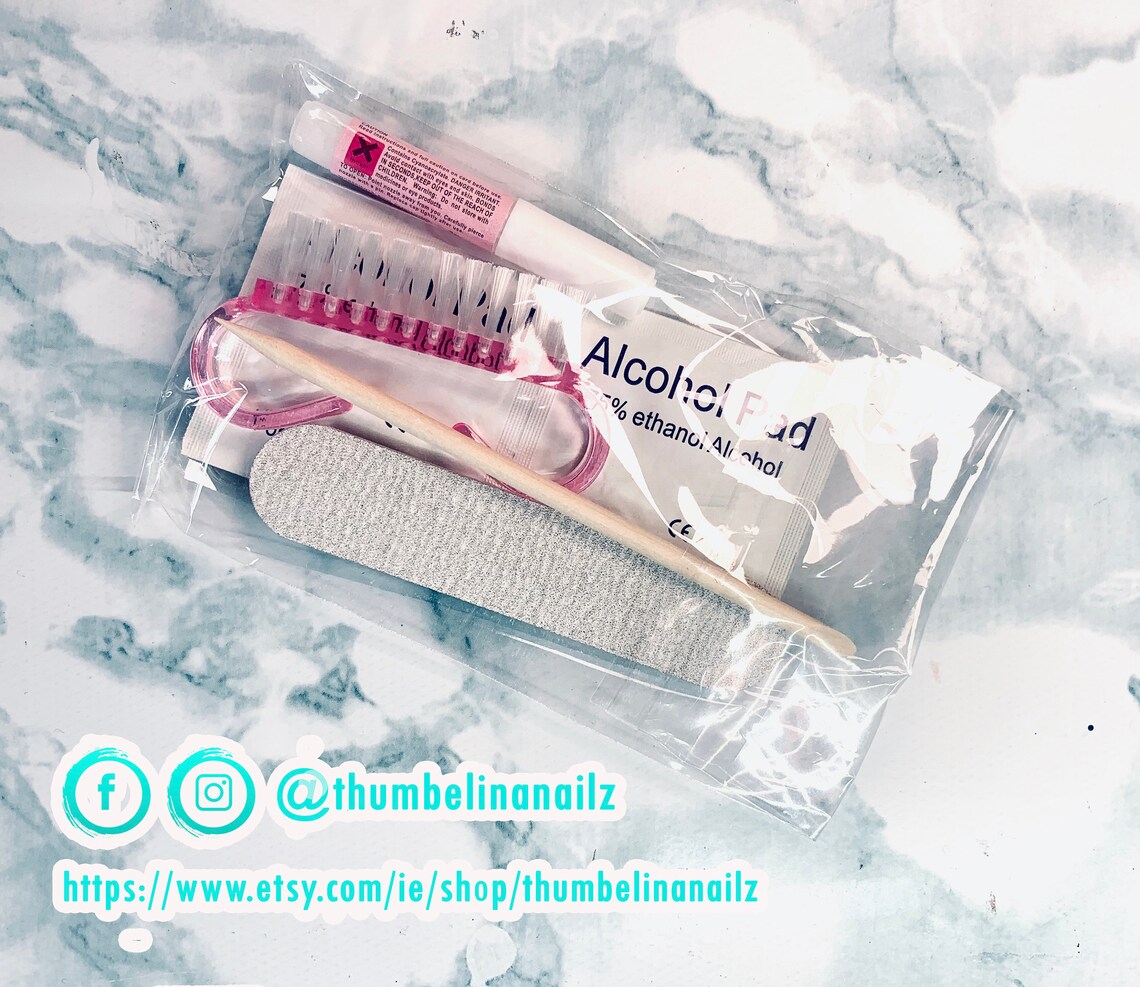 10x6 piece Press on nail application kits. Disposable manicure Etsy