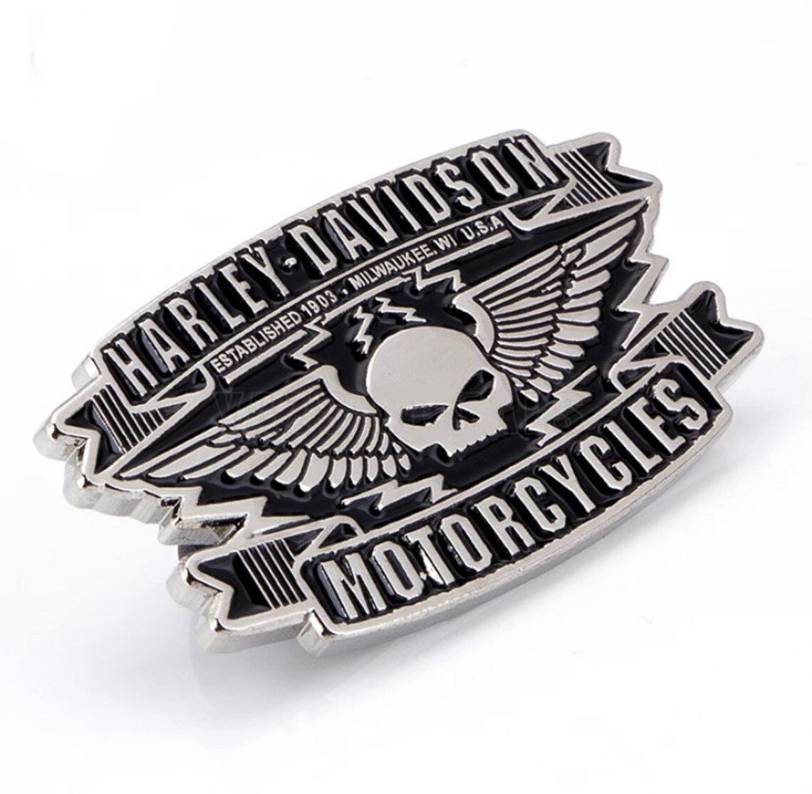 Harley Davidson Pin for vest or jacket silver color metal Etsy
