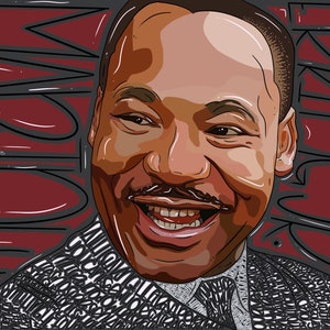 Echoes of Empowerment: Dr. Martin Luther King Jr. Digital Portrait - Inspire, Reflect, and Uplift
