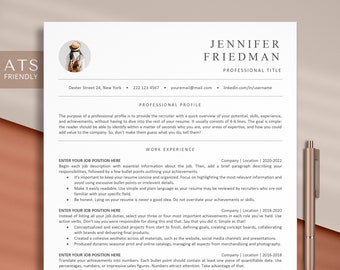 ATS Friendly Resume Template Word, Pages, Google Docs, ATS Resume, ATS Cv Resume Template, Executive Resume, Basic Resume, Simple Resume