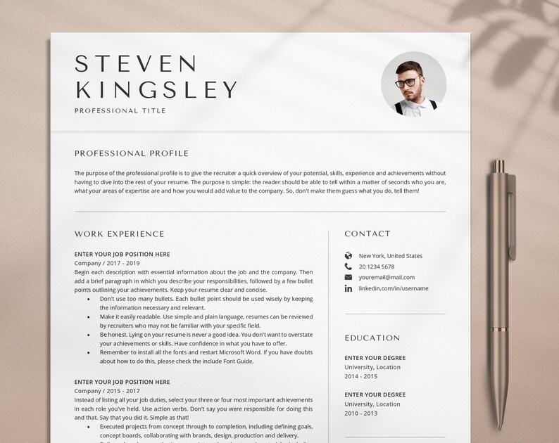 CV Template Word CV Template Professional Resume Template Mac CV Template With Photo Resume Template Word Lebenslauf Vorlage Cv Design