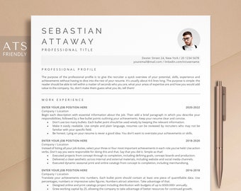 ATS Resume Template Word, Google Docs, Minimalist ATS CV Template Word, Modern Executive Resume, Basic Simple Resume, Professional Resume