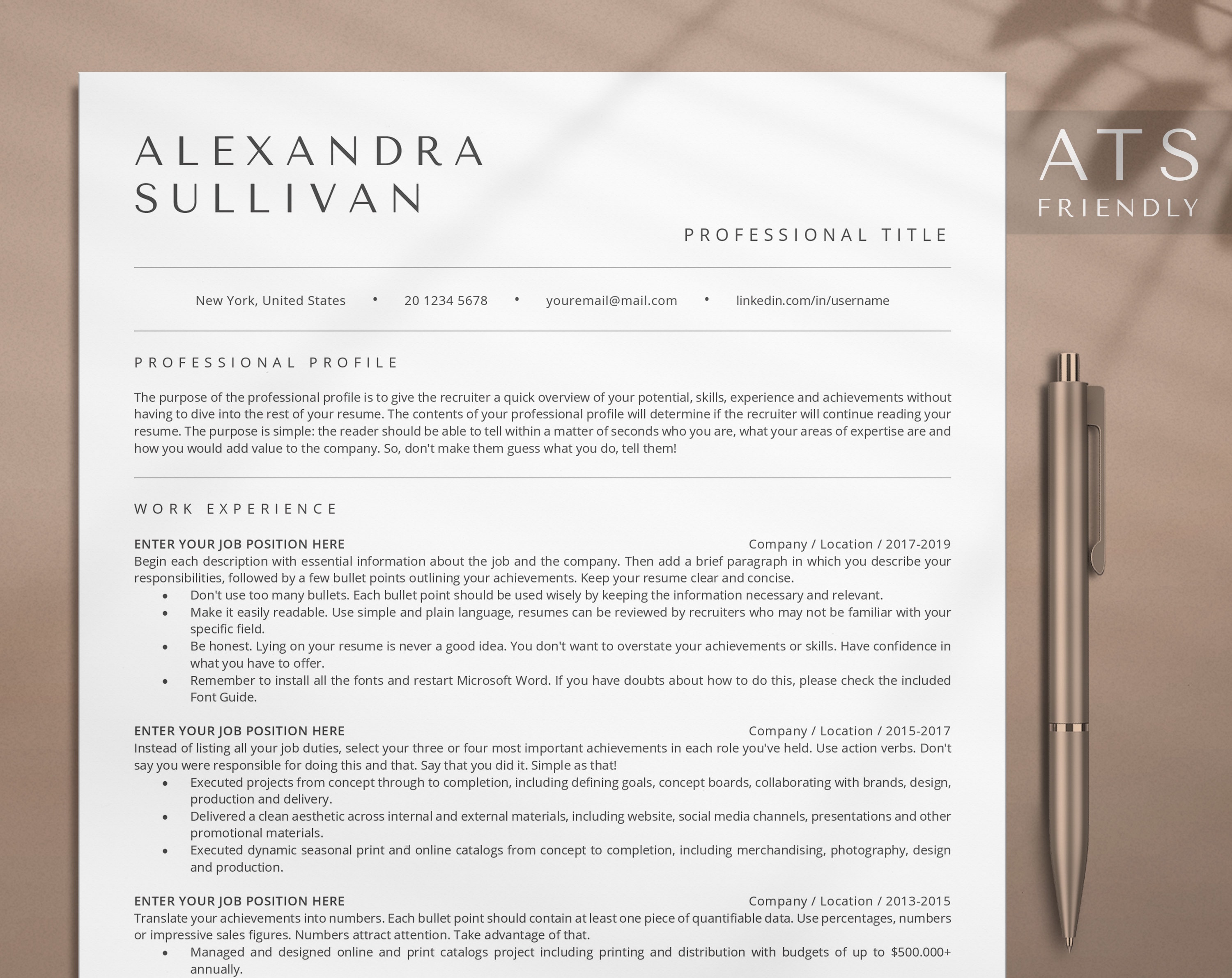 ats-friendly-resume-template-google-docs-resume-ats-resume-etsy