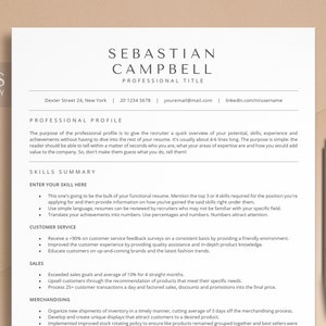 Functional Resume Template, ATS Resume Template Word, Google Docs, ATS Resume Google Docs, ATS Friendly Resume Template, Basic Simple Resume