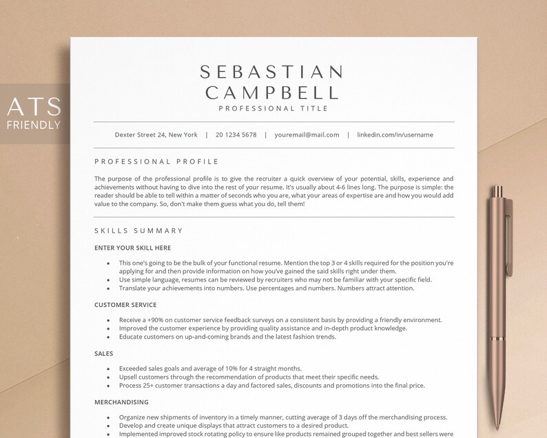 Functional Resume Template ATS - Il 794xN.4594955198 9phs 
