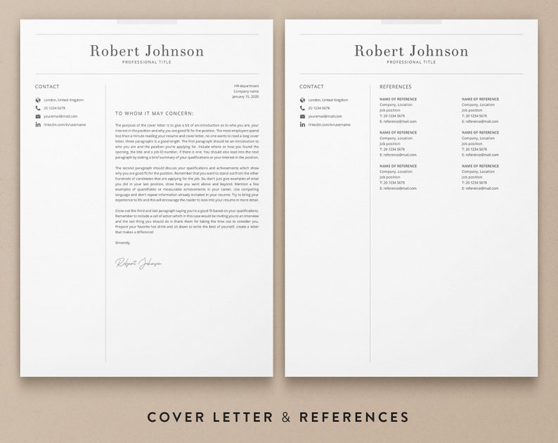 Resume Template One Page Cv Template Word Resume Template Marketing Engineer Resume CV Template With Photo Professional Resume Template