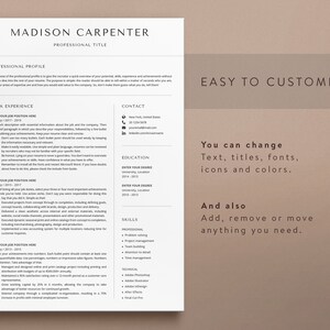 Executive Resume, Resume Templates, Minimalist Resume Template Word ...