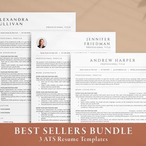 ATS Resume Template Bundle, Best Selling Resume Templates, Professional Resume Bundle, ATS Friendly Resume Template, ATS Resume Google Docs