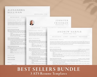 ATS Resume Template Bundle, Best Selling Resume Templates, Professional Resume Bundle, ATS Friendly Resume Template, ATS Resume Google Docs
