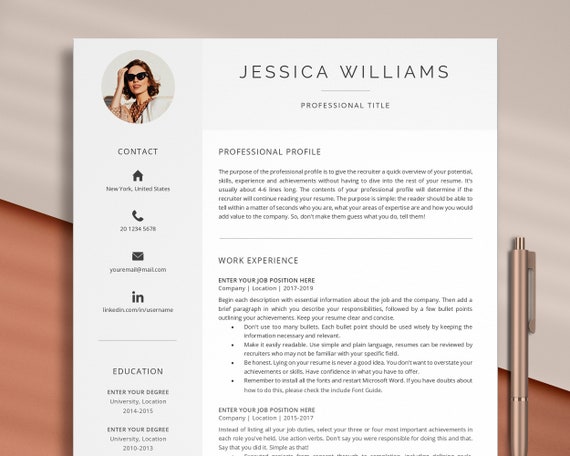 CV Template With Photo, Teacher Resume, Resume Template Word, Engineer Resume, Marketing Resume Template, Curriculum Vitae Template