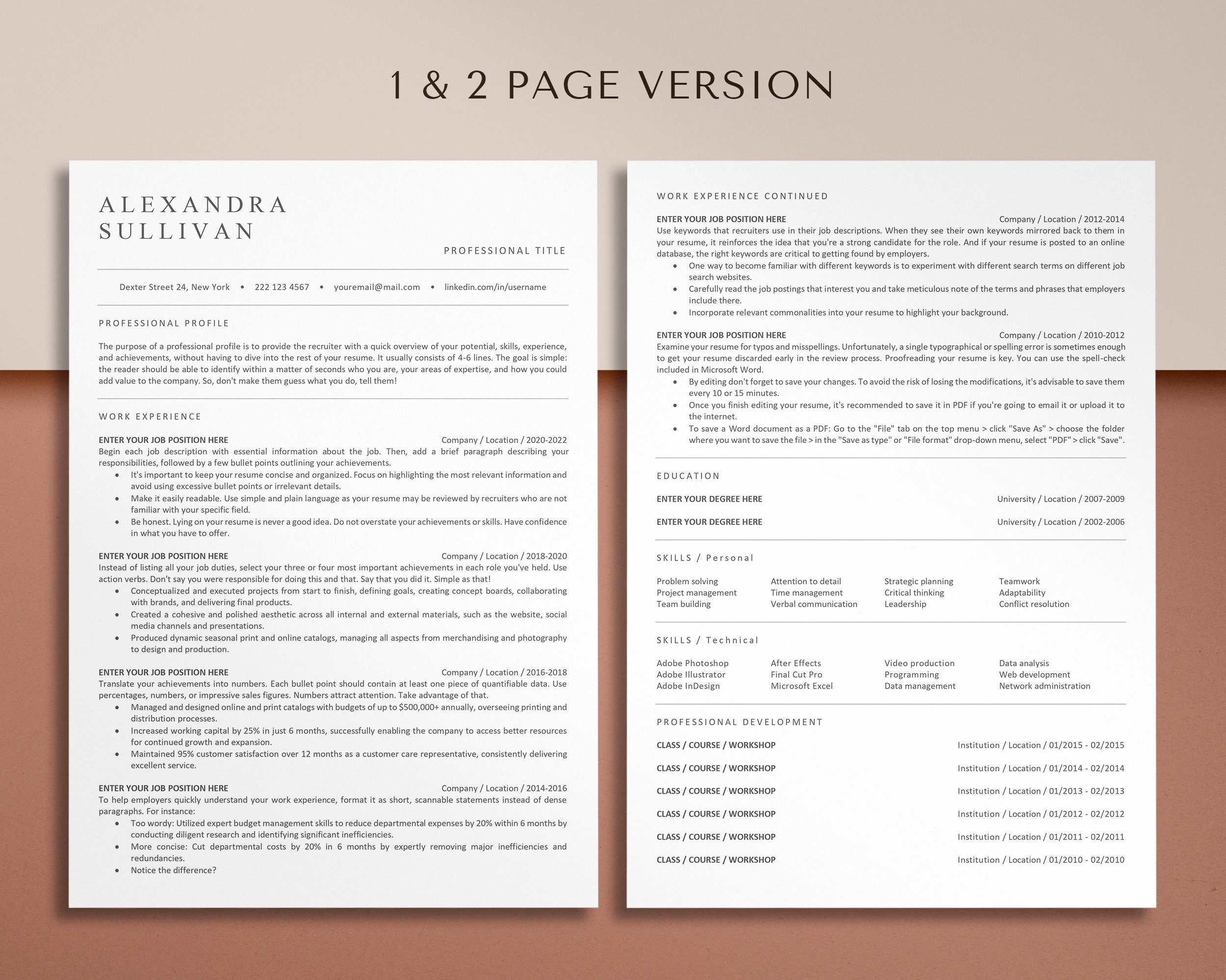 ATS Friendly Resume Template Google Docs, Word and Pages, Google Docs ...
