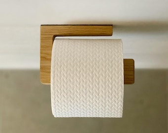 Wooden toilet paper holder square modern natural decoration for bathroom toilet paper holder made of walnut ash oak