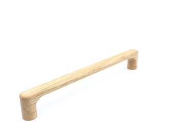 Oak furniture handle 255, rounded design, narrow, various lengths. Natural, decorative, kitchen, cabinet, drawer, handle for fronts, IKEA, handle, wood