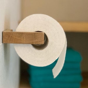 Toilettenpapierhalter aus Holz Eckig Modern Natur Deko für Badezimmer Klopapierhalter aus Nussholz Esche Eiche Bild 10