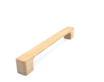 Oak furniture handle 253 with curves in various lengths. Natural, decoration, kitchen, cupboard, drawer, handle for fronts, IKEA, solid, wood, wooden handle
