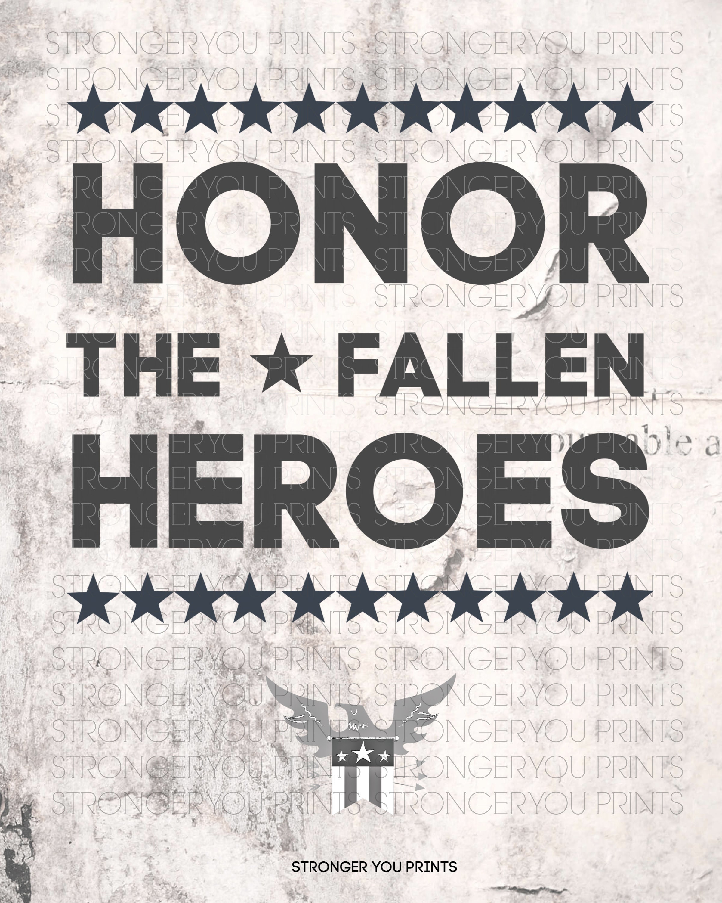 Fallen Hero Lettering Honor the Fallen Heroes Wall Art, Military Printable, Crossfit Poster ...