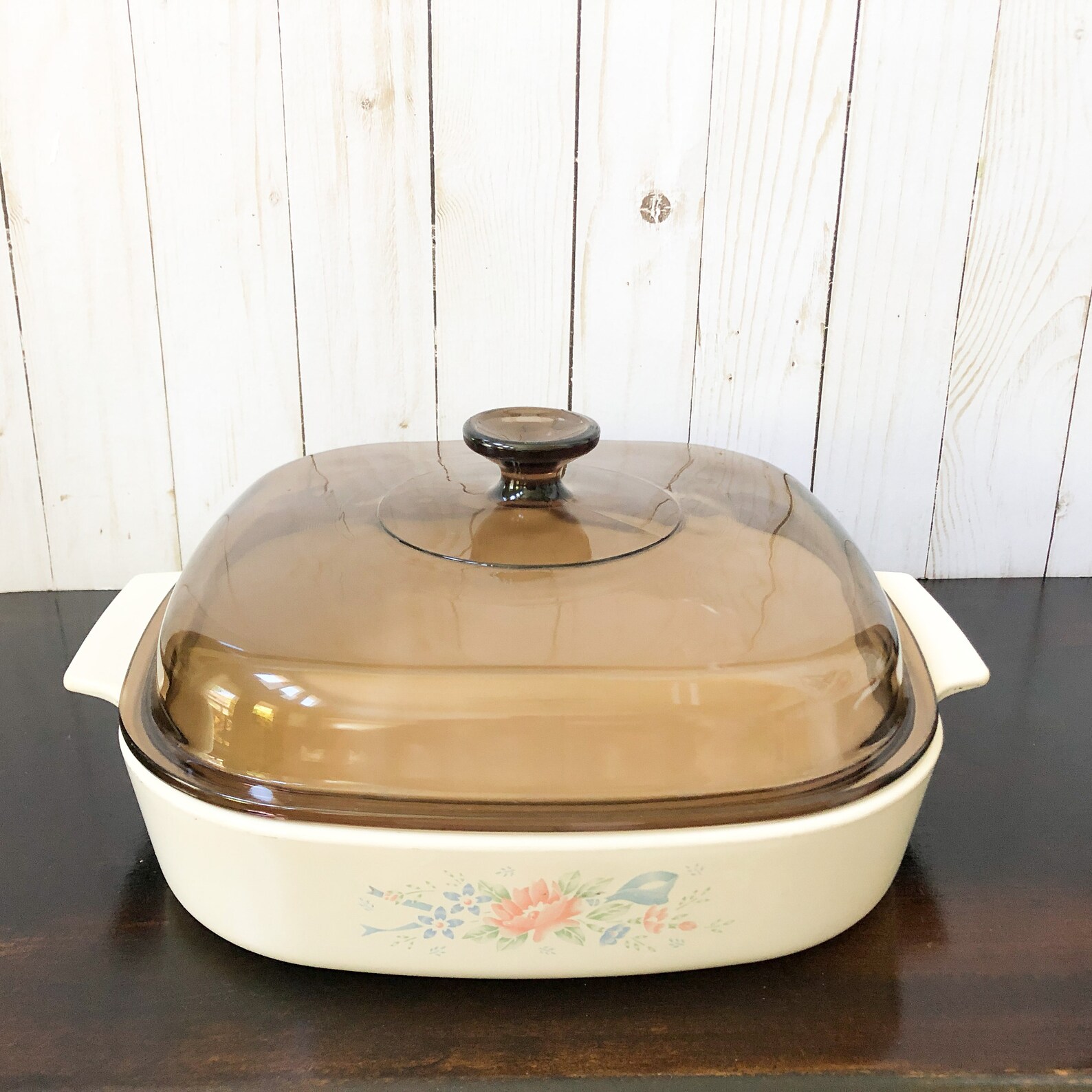 Corningware Symphony baking dish w/ brown glass lid Etsy