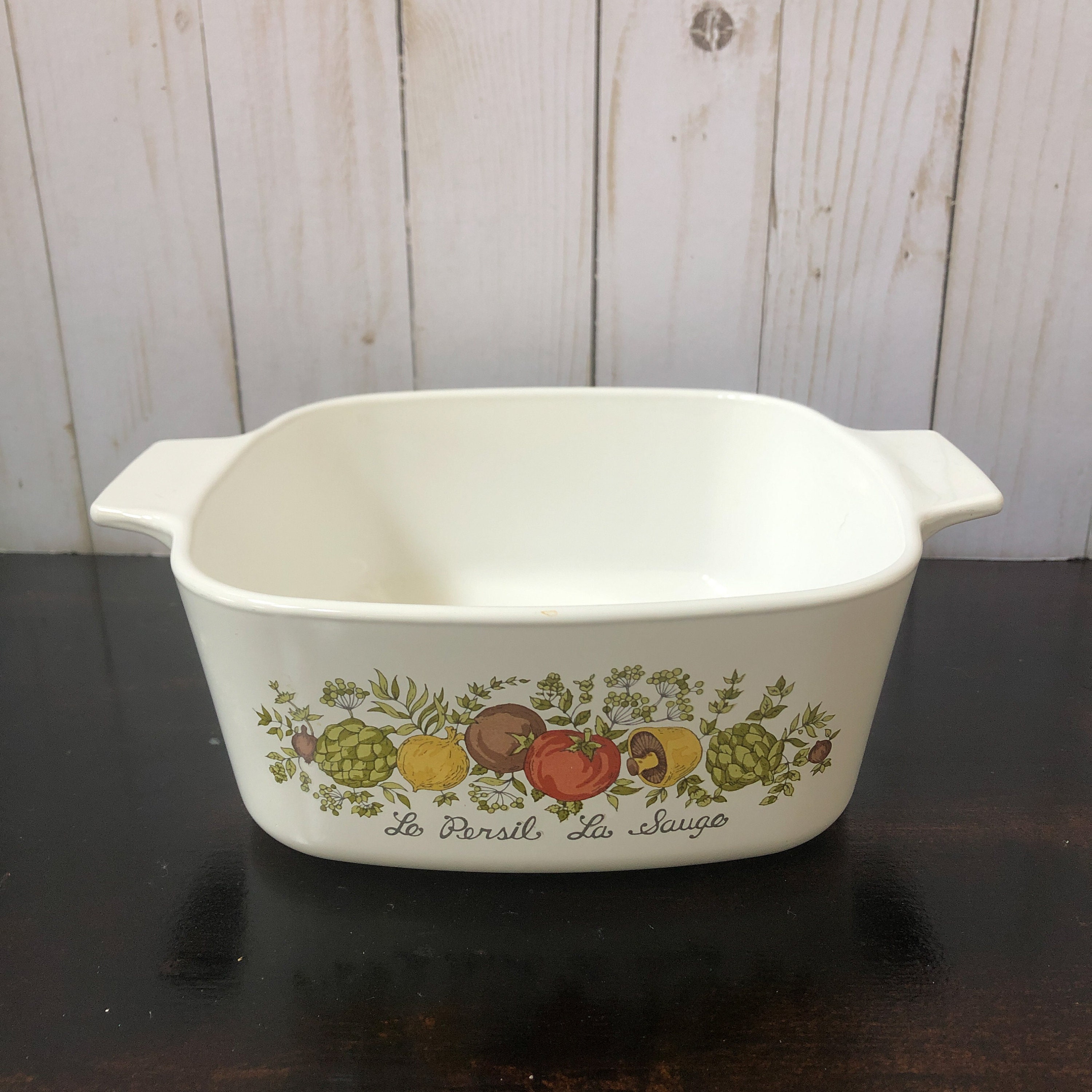Corningware baking dish A 1/2 B Le Persil la Sauge vintage Etsy