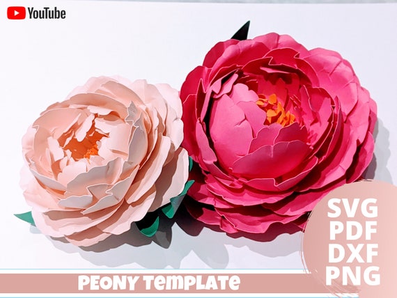 Peony Svg Paper Flowers Svg Files for Cricut Flower | Etsy