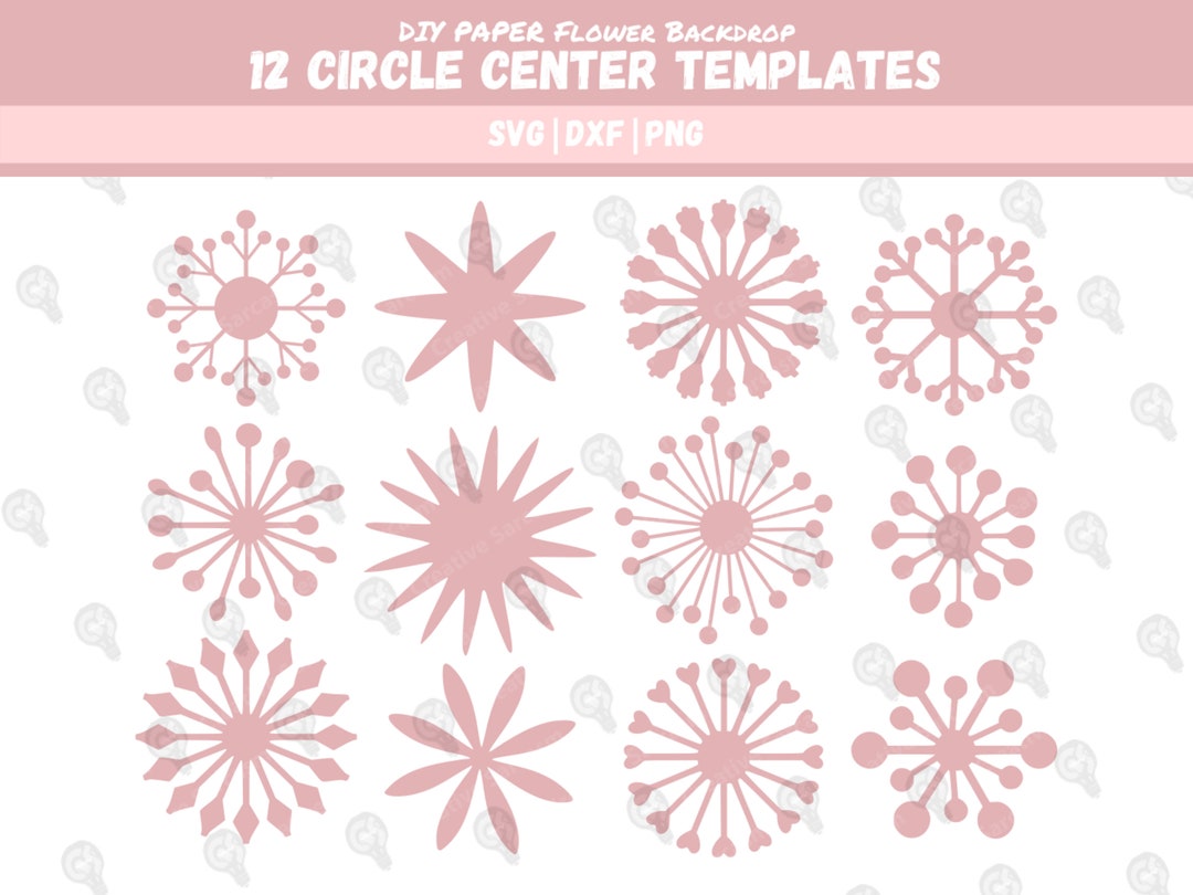 Paper Flower Center SVG Paper Flowers Template DIY Paper Etsy