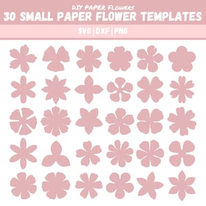30 Small Flower shape Templates for Cricut & Silhouette, Flower Cut files for Cricut and Silhouette