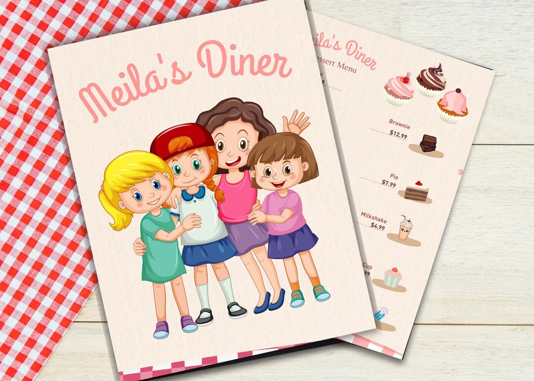 PLAY KITCHEN MENU editable Etsy