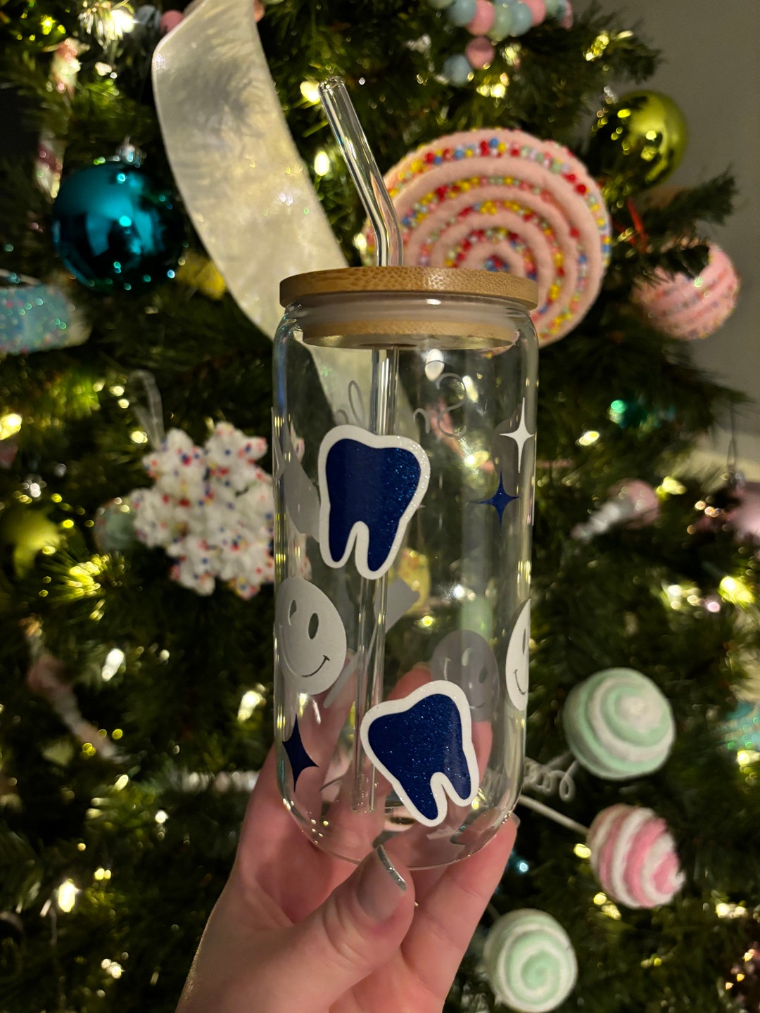 Custom Dental Glass Tumbler Dental Hygienist Tumbler Dental Etsy