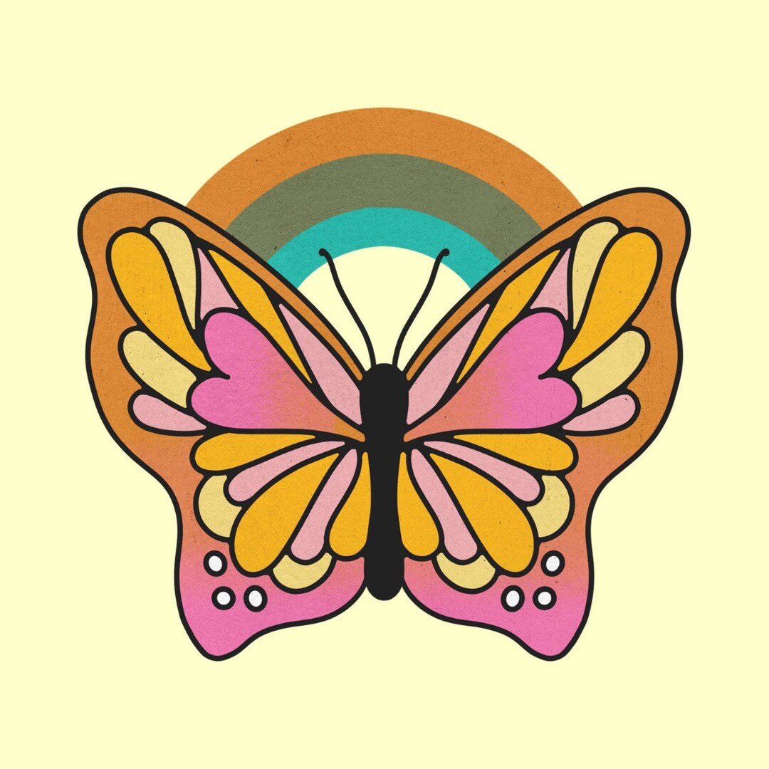 Printable Groovy Sticker Pack, Retro Aesthetic Stickers, Retro Stickers