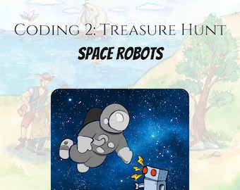 Coding 2 Educational Treasure Hunt | Space Adventure Aliens Robots | Relative Left & Right | PDF Download | Printable | Programming | Indoor