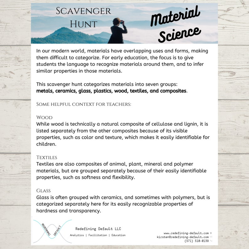 Science 1 Scavenger Hunt: Material Science Educational Gameschooling Elementary School Instant Download Printable image 6