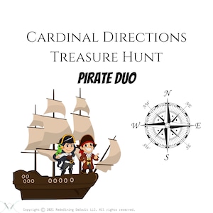 Cardinal Directions Treasure Hunt: Pirate Duo An educational indoor, device-free adventure around your home Gameschooling image 1